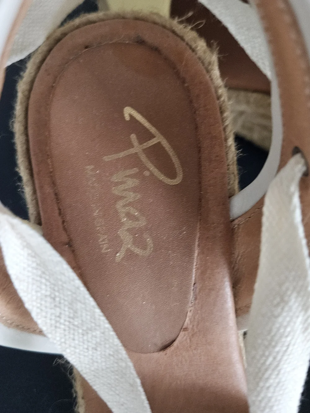 Ina Yellow Espadrille Wedge Sandals with Ivory Ankle Ties, Made In Spain, Size 8